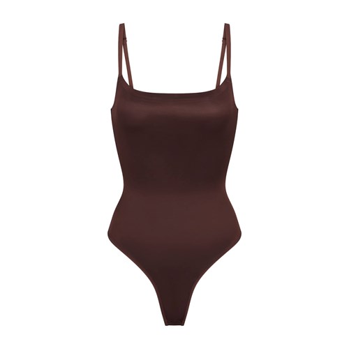 SKIMS Barely There Scoop Bodysuit Cocoa | 6037815-VI