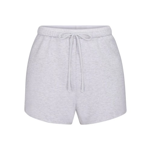 SKIMS Bavlněné Fleece Krátké Světle Šedé | 9107463-MH