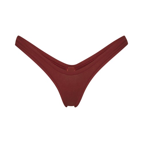 SKIMS Bavlněné Jersey Micro Dipped Tanga Sangria | 9538104-PF