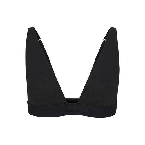 SKIMS Bavlněné Jersey Plunge Bralette Soot | 3701956-ZO