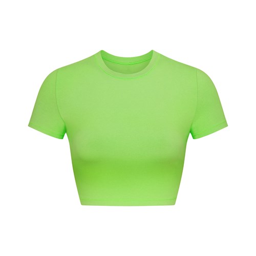 SKIMS Bavlněné Jersey Super Cropped T-shirt Zelene | 9631025-WK