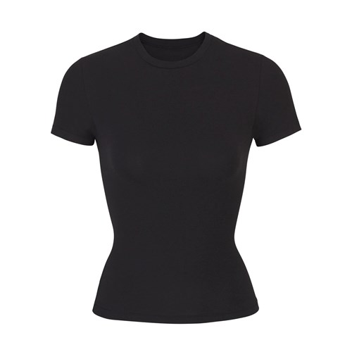 SKIMS Bavlněné Jersey T-shirt Soot | 9351247-PU