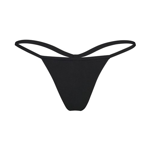 SKIMS Bavlněné Jersey T-string Tanga Soot | 1942830-RM
