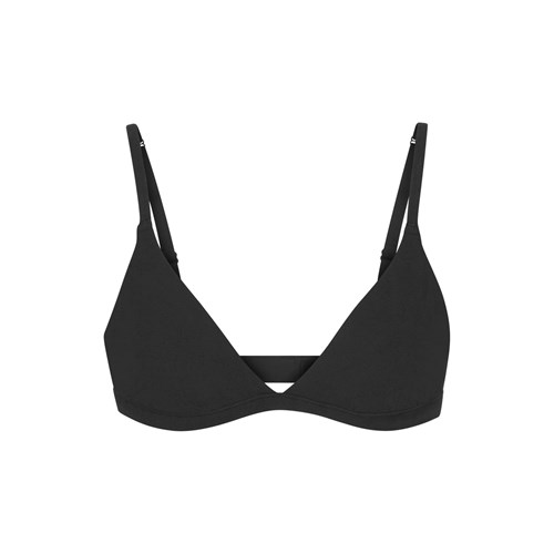 SKIMS Bavlněné Jersey Triangle Bralette Soot | 0841732-DA