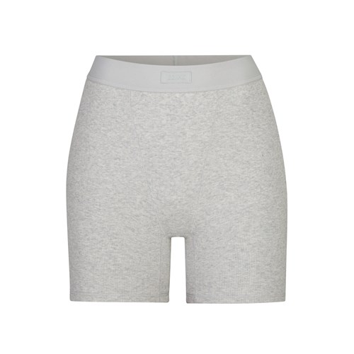 SKIMS Bavlněné Rib Boxerské Světle Šedé | 8419605-WO