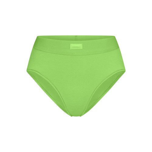 SKIMS Bavlněné Rib Brief Zelene | 9804762-GT