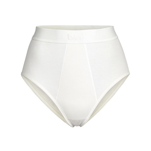 SKIMS Bavlněné Rib High-waisted Brief Bone | 9863107-OB