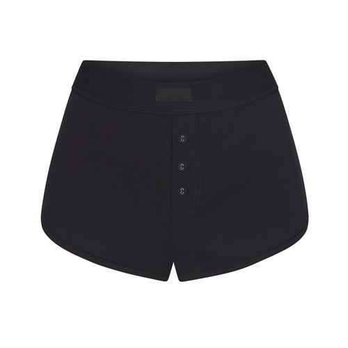 SKIMS Bavlněné Rib Krátké Soot | 7213059-LZ