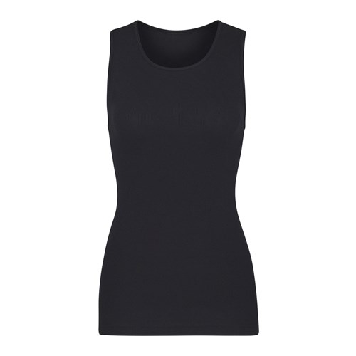 SKIMS Bavlněné Rib Long Tank Soot | 2795031-ST
