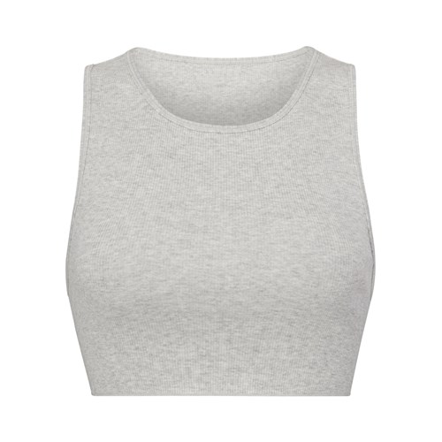 SKIMS Bavlněné Rib Super Crop Tank Světle Šedé | 0836574-QC