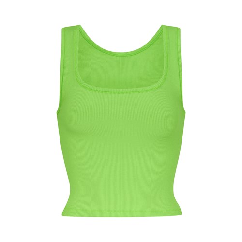 SKIMS Bavlněné Rib Tank Zelene | 1642859-RK