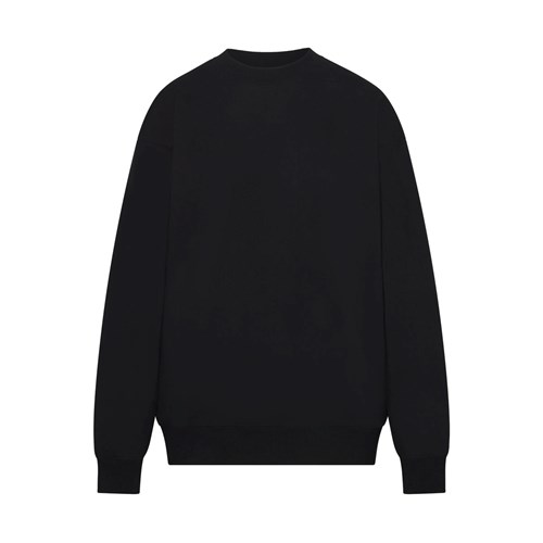 SKIMS Boyfriend Fleece Crew Neck Pullover Onyx | 6384127-SI