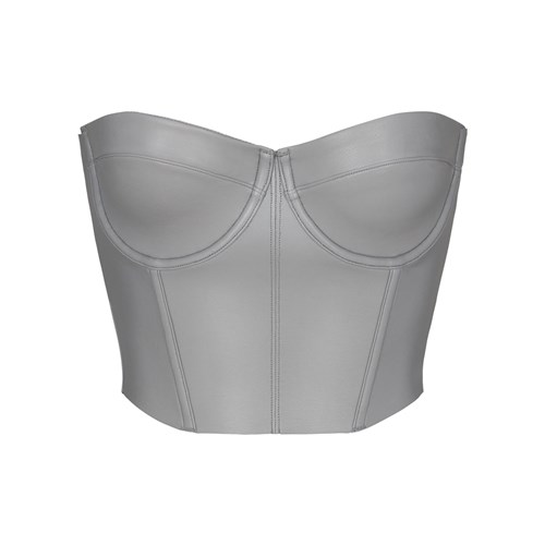 SKIMS Faux Læder Corset Carbon | 4917263-XW