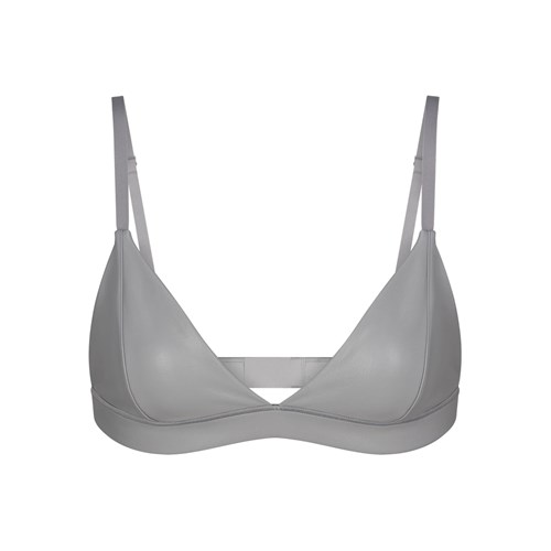SKIMS Faux Læder Triangle Bralette Carbon | 2068759-VS