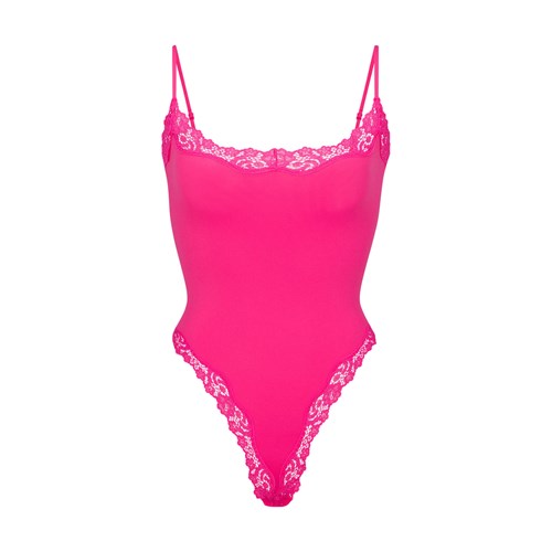 SKIMS Fits Everybody Krajkové Cami Bodysuit Růžové | 4609853-IC