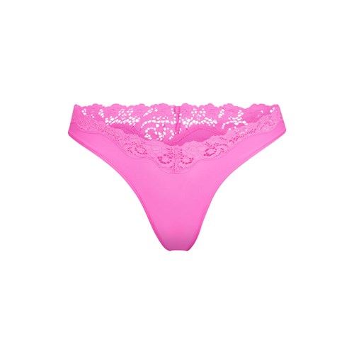 SKIMS Fits Everybody Krajkové Dipped Tanga Neon Orchid | 4082173-XD