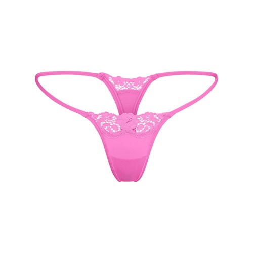 SKIMS Fits Everybody Krajkové String Tanga Neon Orchid | 8524903-YZ