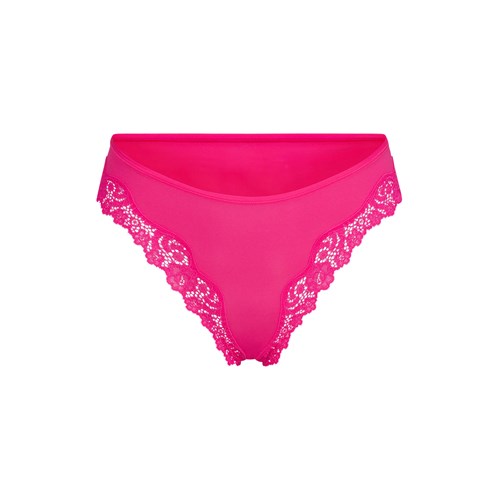 SKIMS Fits Everybody Krajkové Tanga Růžové | 2318604-UN