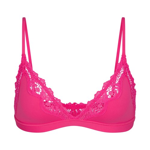 SKIMS Fits Everybody Krajkové Triangle Bralette Růžové | 1309456-ST