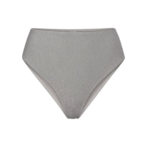 SKIMS Glitter Swim Mid Pasem Bottom Nickel | 2634185-TD