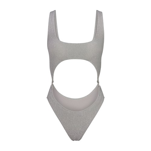 SKIMS Glitter Swim Monokini Nickel | 0387516-SV