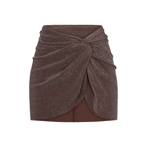 SKIMS Glitter Swim Sarong Mini Skirt Cocoa | 0849561-GL