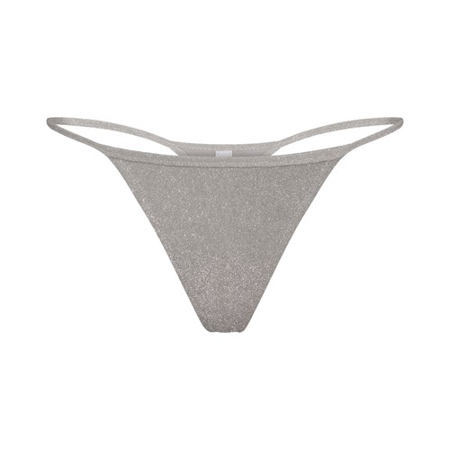 SKIMS Glitter Swim String Tanga Nickel | 1496230-YB