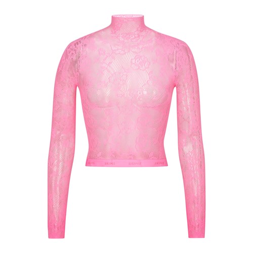 SKIMS Knit Krajkové Cropped Turtleneck Azalea | 8047392-KJ