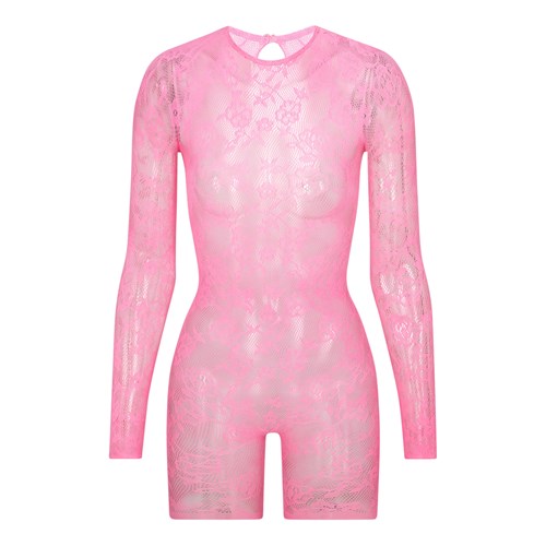 SKIMS Knit Krajkové Long Sleeve Onesie Azalea | 5231960-RZ