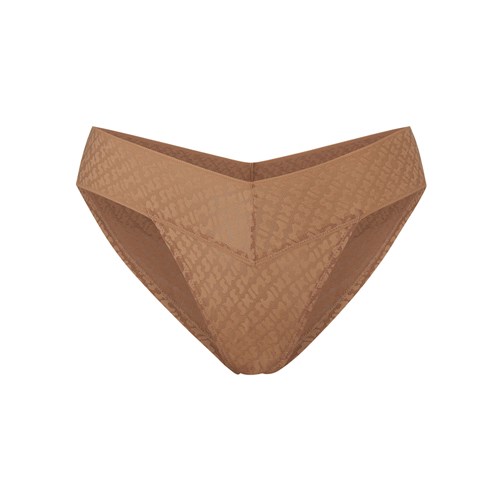 SKIMS Logo Mesh Cheeky Bikiny Sienna | 4523196-AF