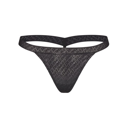 SKIMS Logo Mesh Foil Skimpy Tanga Onyx | 2674381-NO