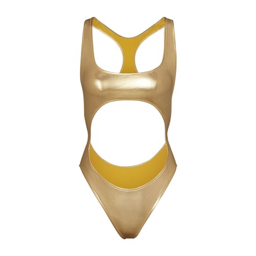 SKIMS Metallic Swim Cut-out Monokini Zlaté | 2780169-ML