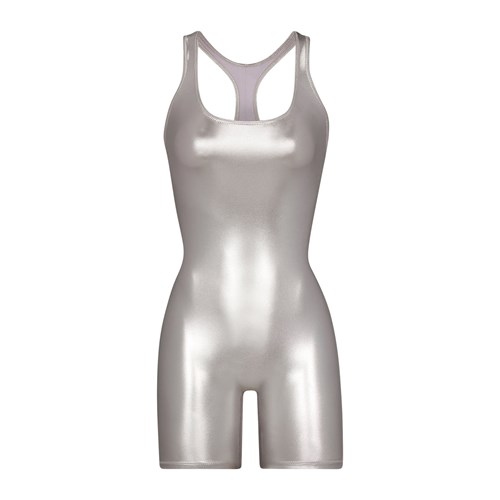 SKIMS Metallic Swim Cycle Suit Nickel | 3916872-JA