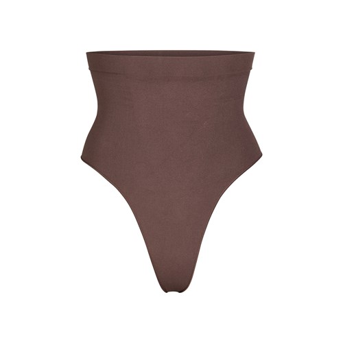 SKIMS Sculpting Mid Pasem Tanga Cocoa | 7815093-UV