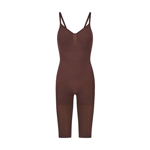 SKIMS Seamless Sculpt Low Back Bodysuit With Hosiery Leg Cocoa | 3519286-SL