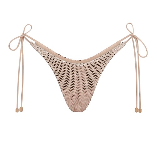 SKIMS Sequin Tie Bikiny Bottom Clay | 0134258-MN