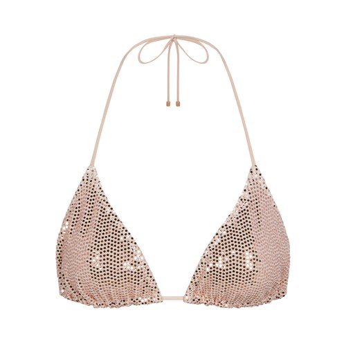 SKIMS Sequin Triangle Bikiny Top Clay | 0173652-LE