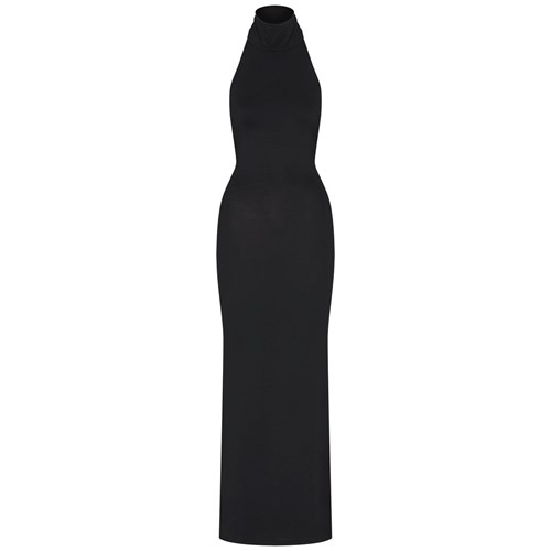 SKIMS Smooth Lounge Low Back Halter Šaty Onyx | 8109427-GR