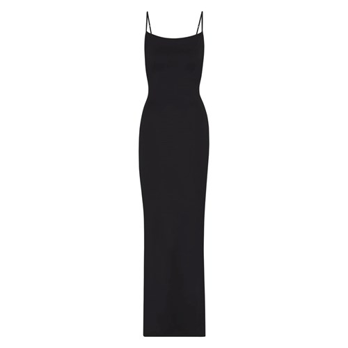SKIMS Smooth Lounge Low Back Keyhole Šaty Onyx | 2965134-JM