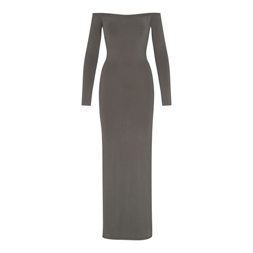 SKIMS Smooth Lounge Off The Shoulder Šaty Gunmetal | 1705836-UV