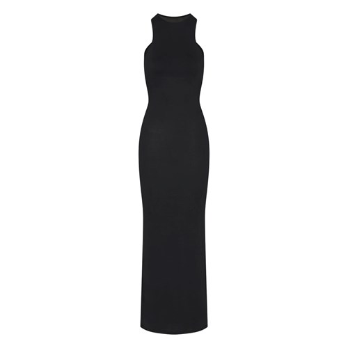 SKIMS Smooth Lounge Open Racerback Šaty Onyx | 1957236-UR