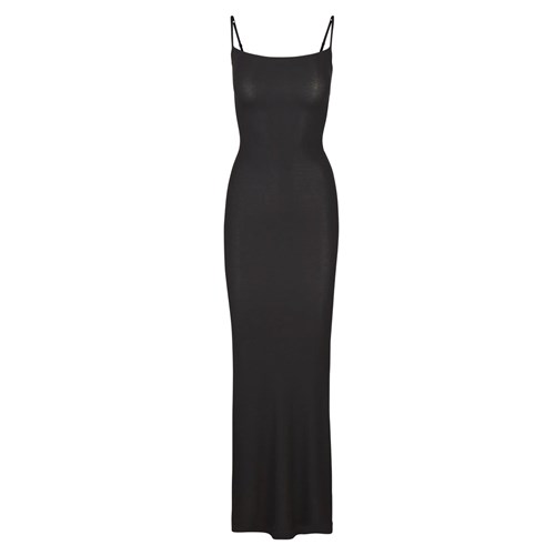 SKIMS Soft Lounge Long Slip Šaty Onyx | 6813279-EP
