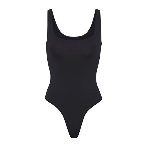 SKIMS Soft Smoothing Tanga Bodysuit Onyx | 0523179-PL