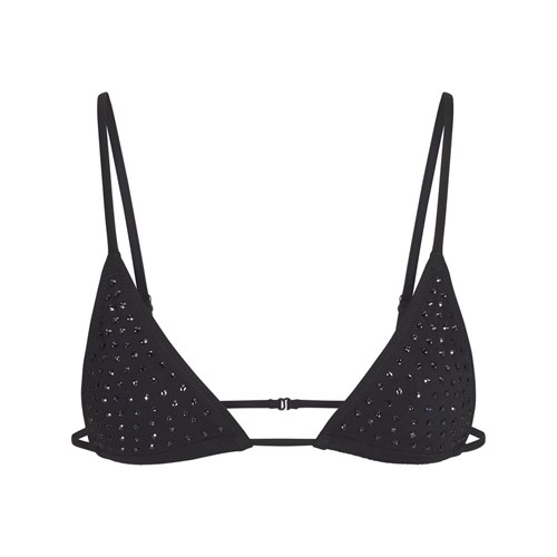 SKIMS Sparkle Jersey Mini Triangle Bralette Onyx | 4631589-KX