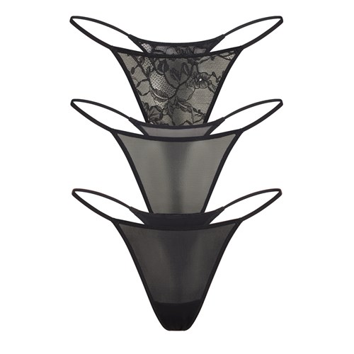 SKIMS String Tanga Pack Onyx | 9710286-BX