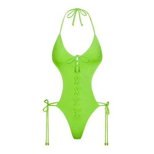 SKIMS Swim Krajkové Up Monokini Zelene | 0681342-PZ