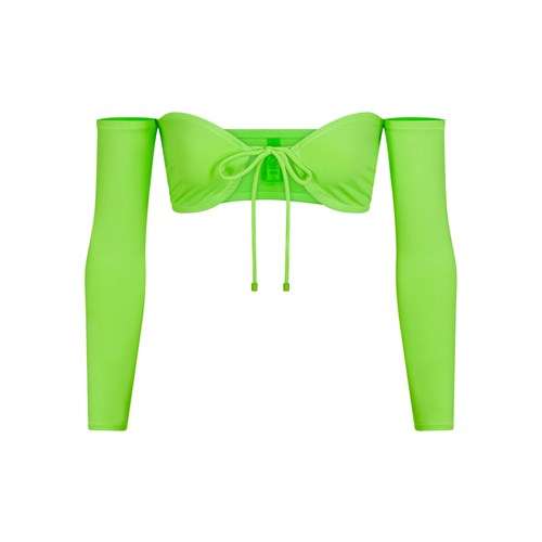 SKIMS Swim Long Sleeve Bikiny Top Zelene | 3291065-AX