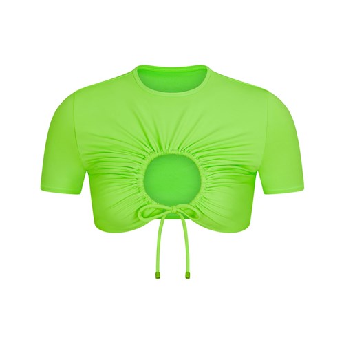 SKIMS Swim Ruched T-shirt Zelene | 9841723-ZP