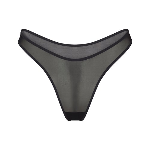 SKIMS Ultra Fine Mesh Tanga Onyx | 4725906-JI
