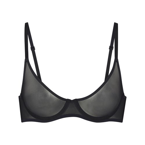 SKIMS Ultra Fine Mesh Underwire Scoop Bra Onyx | 2780915-WL
